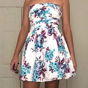 Strapless Floral Summer Dress